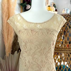 Lauren Conrad Ivory MIDI Dress